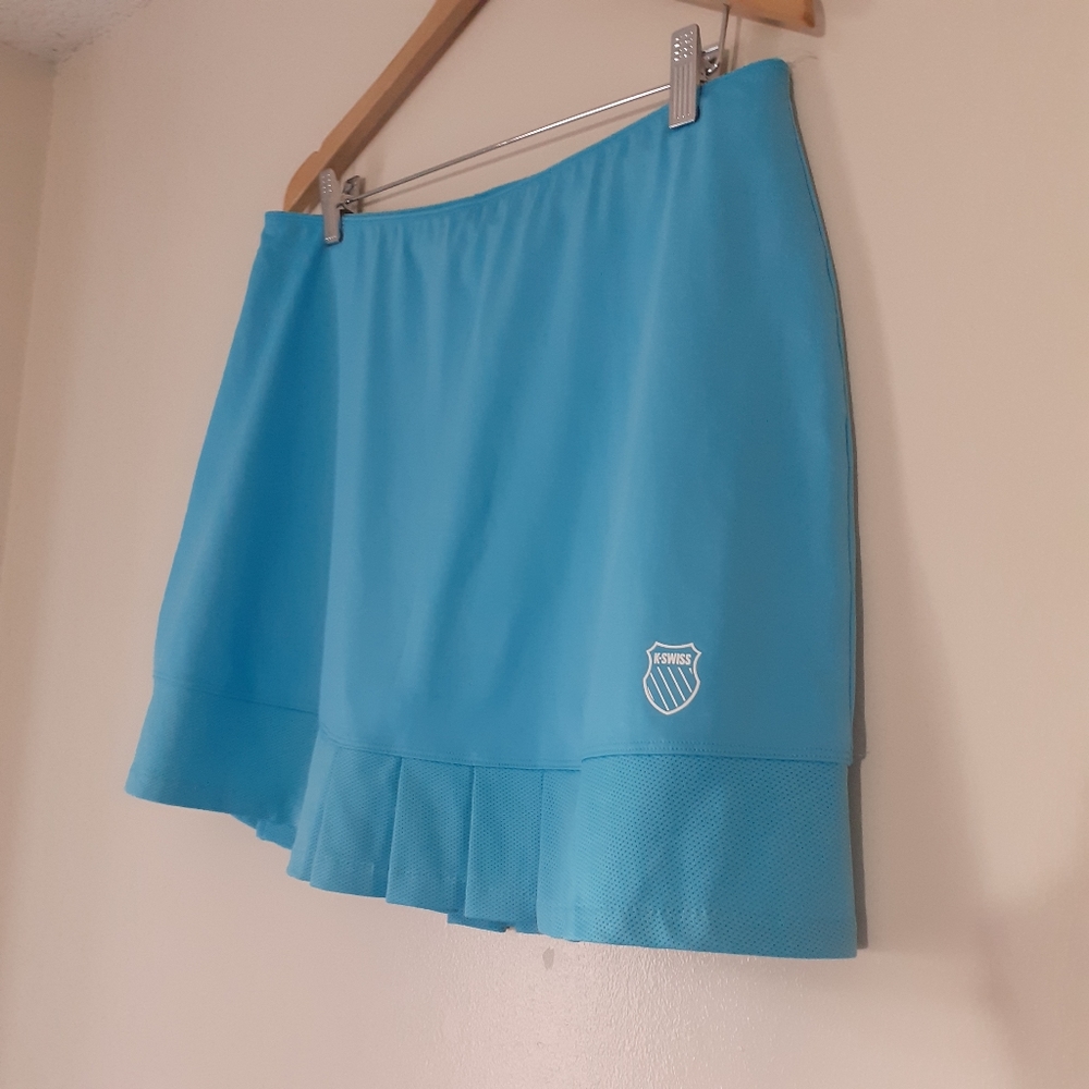 Turquoise blue Pull on Skort Tennis Skirt Stretchy/Golf/Cheerleader/Preppy XL,16